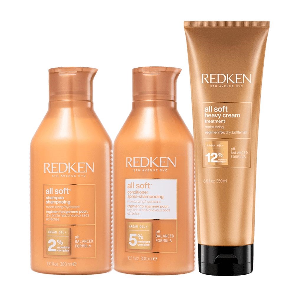 Kit Redken All Soft Shampoo + Condicionador 300 ml + Máscara 250 ml
