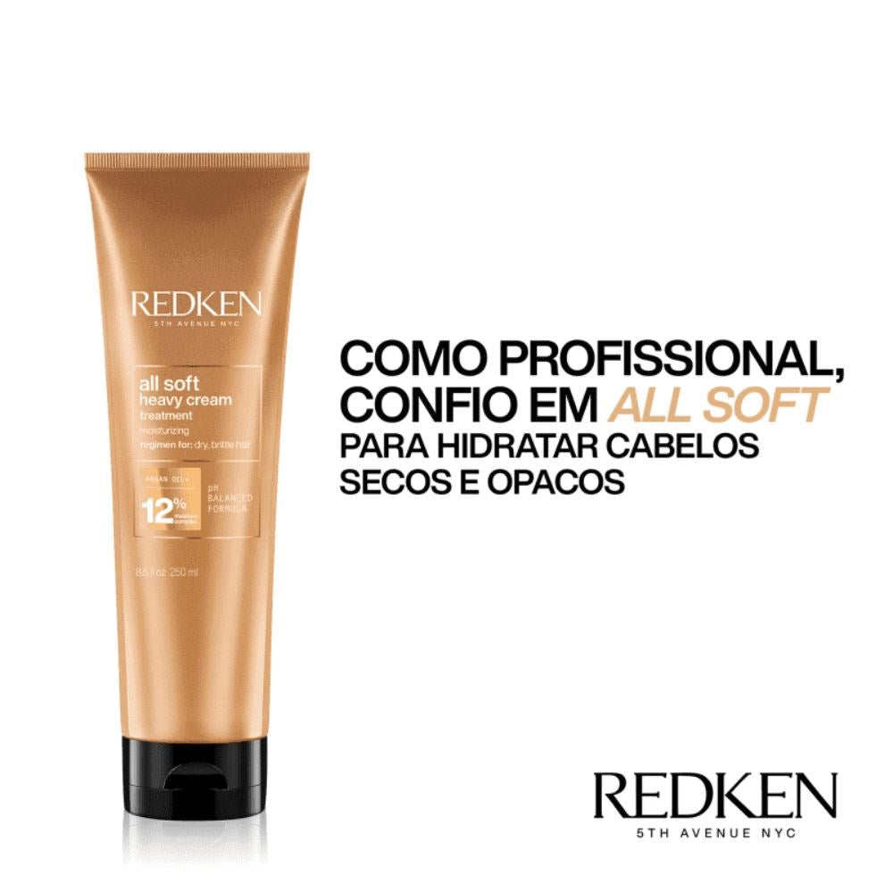 Kit Redken All Soft Shampoo 500 ml + Condicionador 1 Litro + Máscara 250 ml