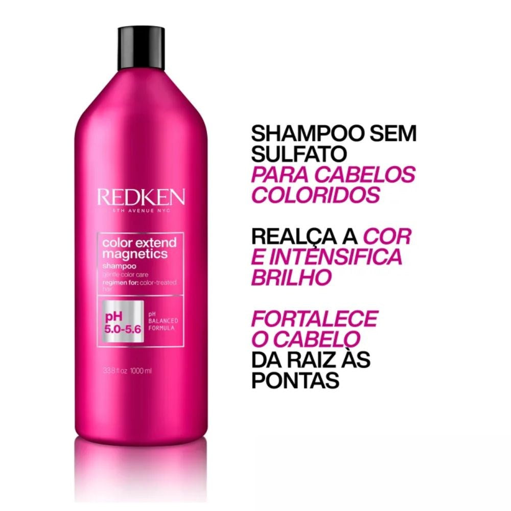 Kit Redken Color Extend Magnetics Shampoo + Condicionador 1 Litro+ Leave-in One United