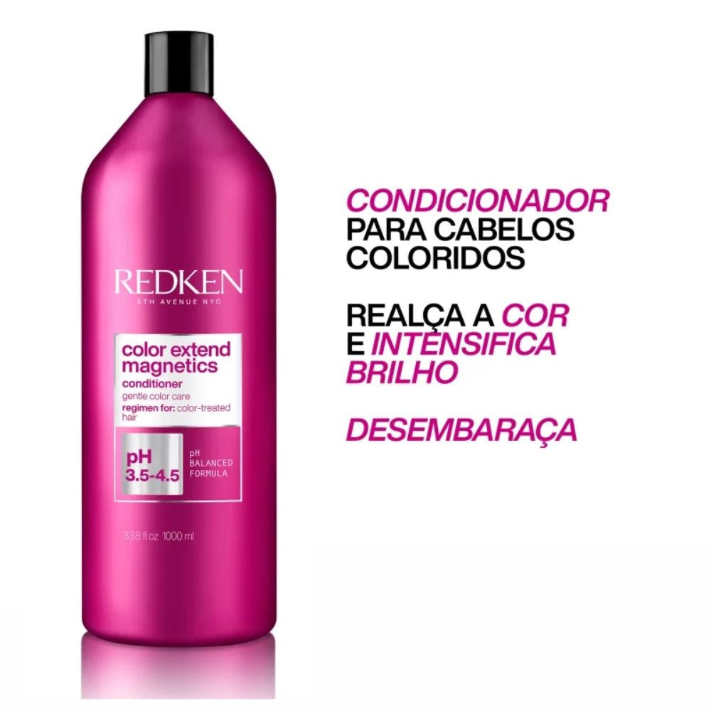 Kit Redken Color Extend Magnetics Shampoo + Condicionador 1 Litro+ Leave-in One United