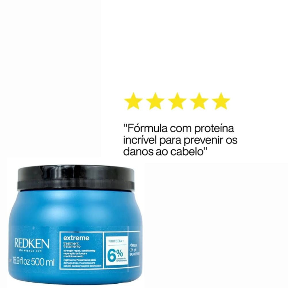 Kit Redken Extreme Duo Grande + Reconstrutor Primer 150 ml + Máscara 500 ml + Leave in 250 ml