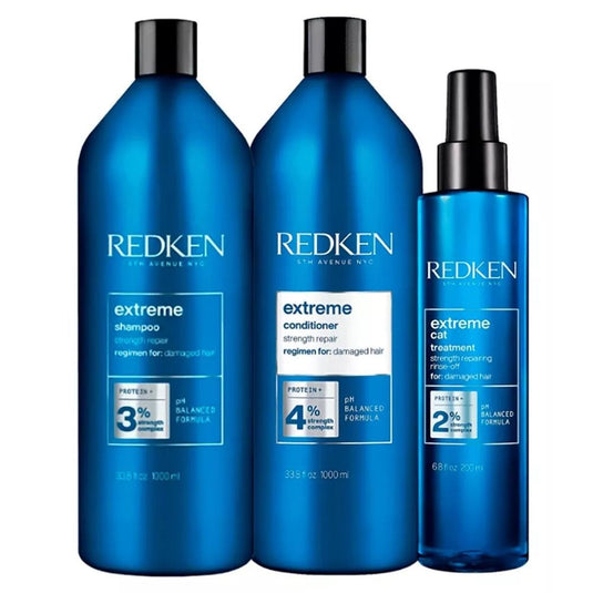 Kit Redken Extreme Shampoo + Condicionador 1 Litro + Extreme Anti-Snap Leave-in 250 ml