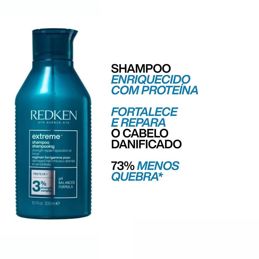 Kit Redken Extreme Shampoo 300 ml + Condicionador 250 ml + Extreme Anti-Snap Leave-in 250 ml