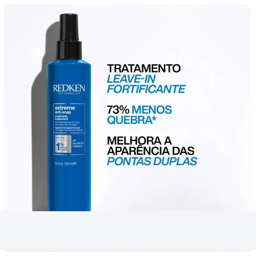 Kit Redken Extreme Shampoo 300 ml + Condicionador 250 ml + Extreme Anti-Snap Leave-in 250 ml
