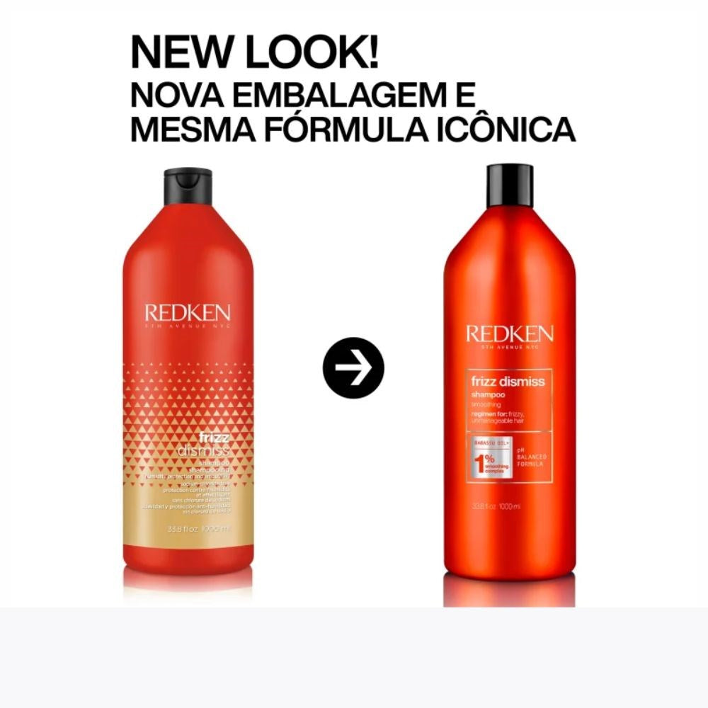 Kit Redken Frizz Dismiss Shampoo 1 Litro + Válvula