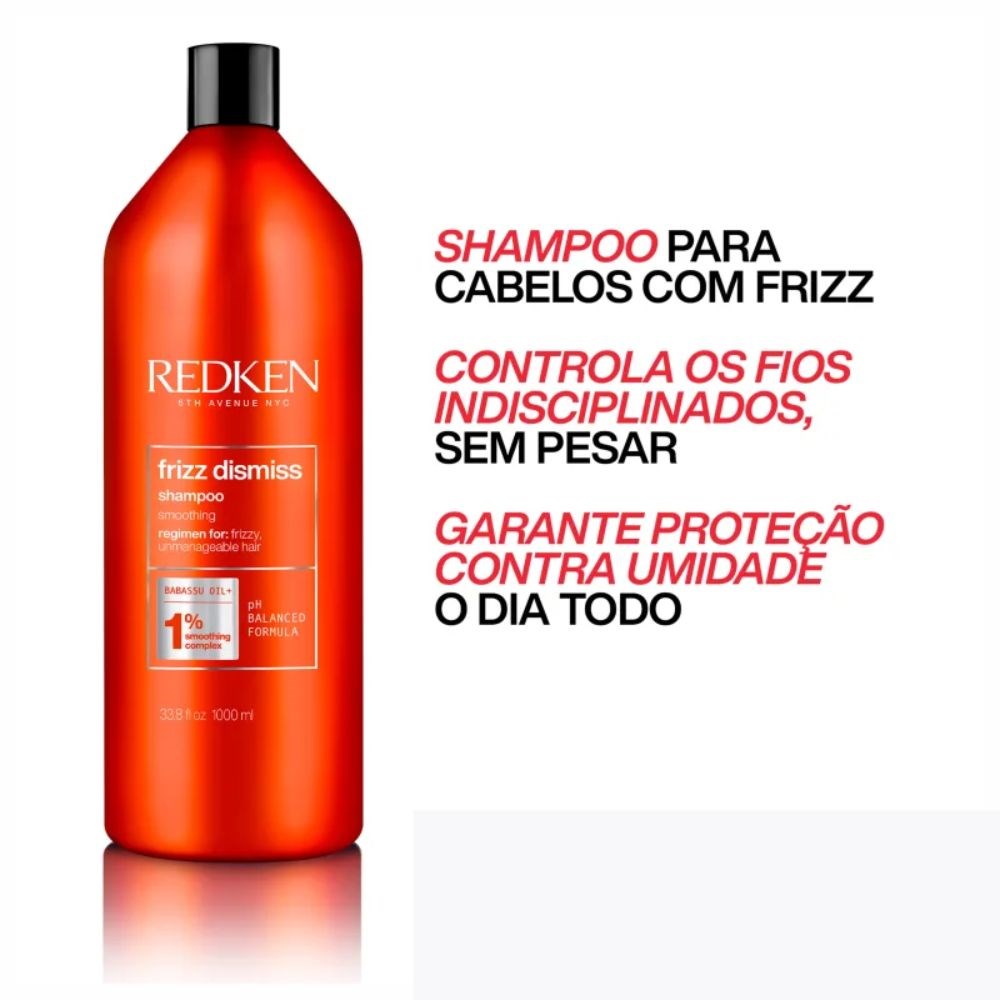 Kit Redken Frizz Dismiss Shampoo 1 Litro + Válvula