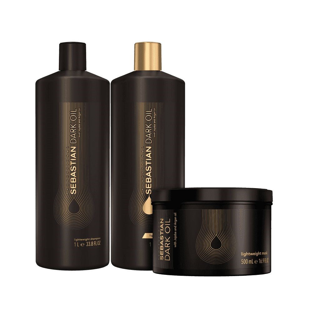Kit Sebastian Dark Oil Shampoo + Condicionador 1 Litro + Máscara 500 ml