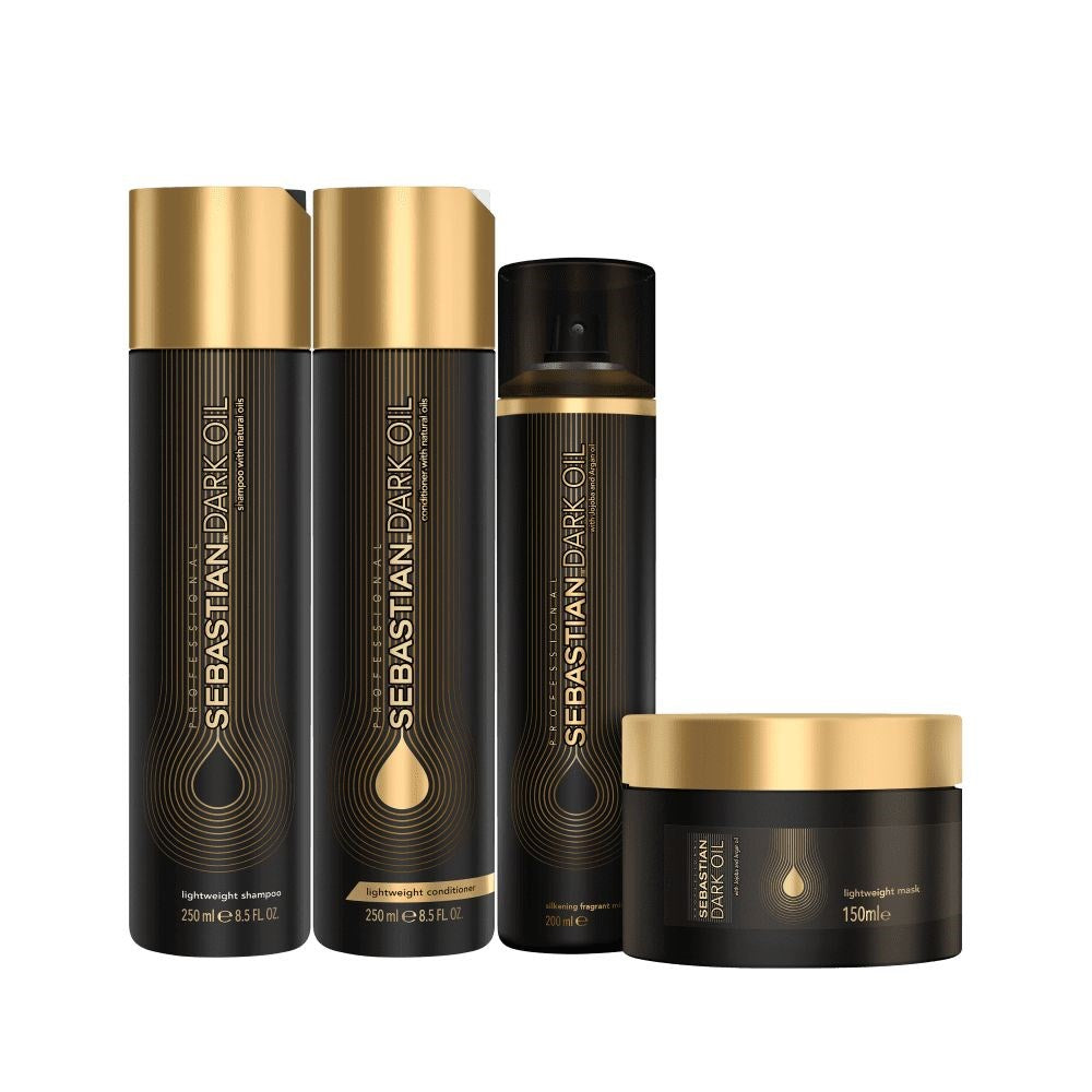 Kit Sebastian Dark Oil Shampoo + Condicionador 250 ml + Máscara 150 ml + Perfume Cabelo 200 ml