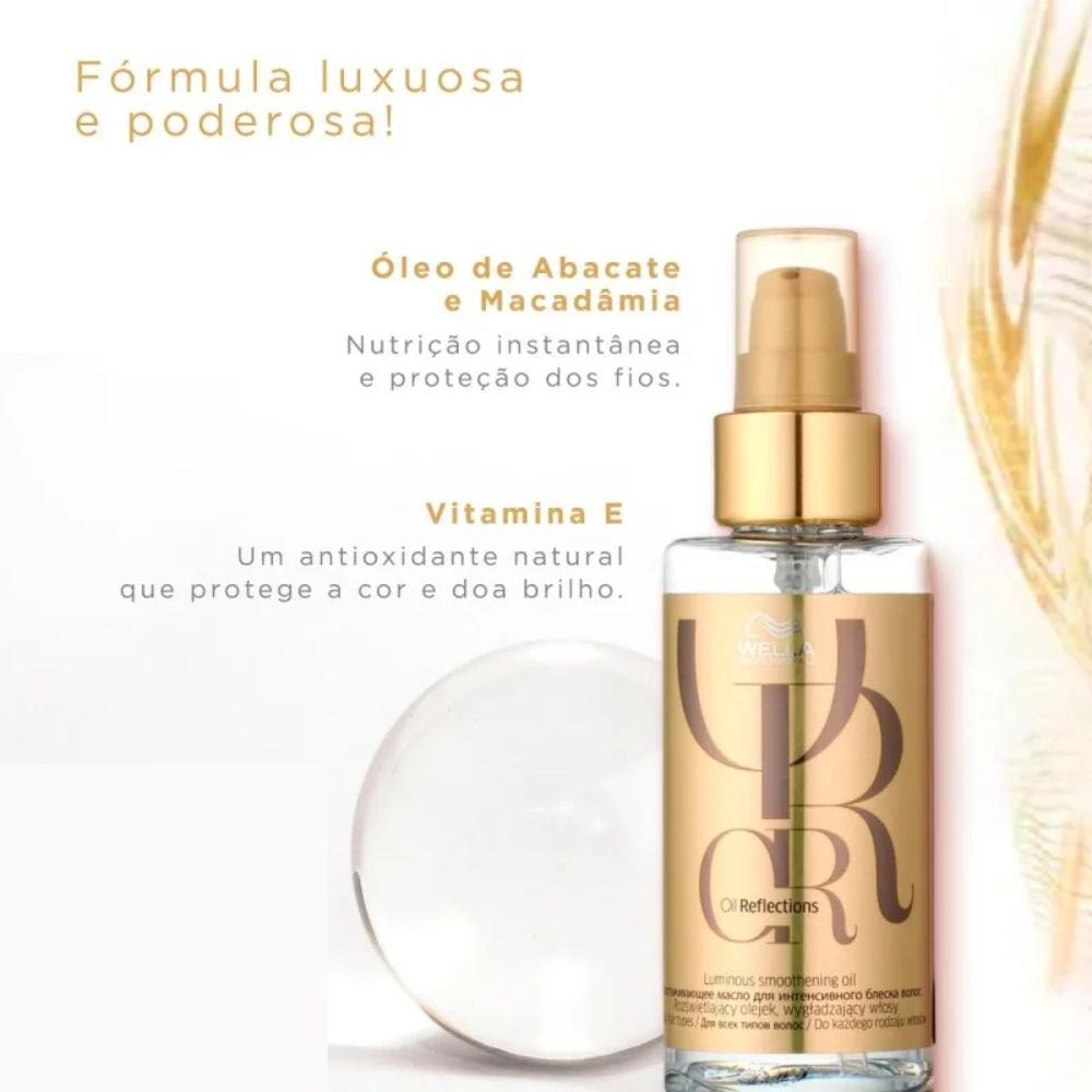 Kit Wella Oil Reflections Shampoo 250 ml + Máscara 500 ml + Oil Reflection 100 ml