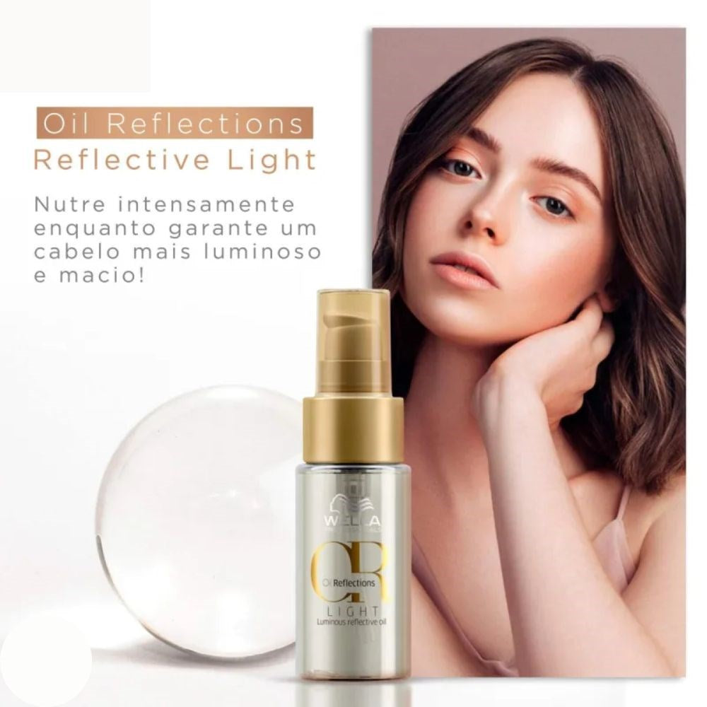 Kit Wella Oil Reflections Shampoo 250 ml + Oleo Light 100 ml + Máscara 500 ml