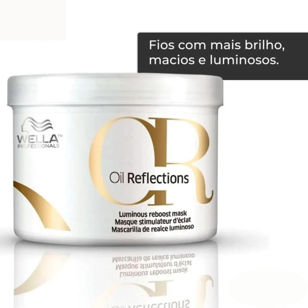 Kit Wella Oil Reflections Shampoo 1 Litro + Máscara 500 ml + Oleo Light 100 ml