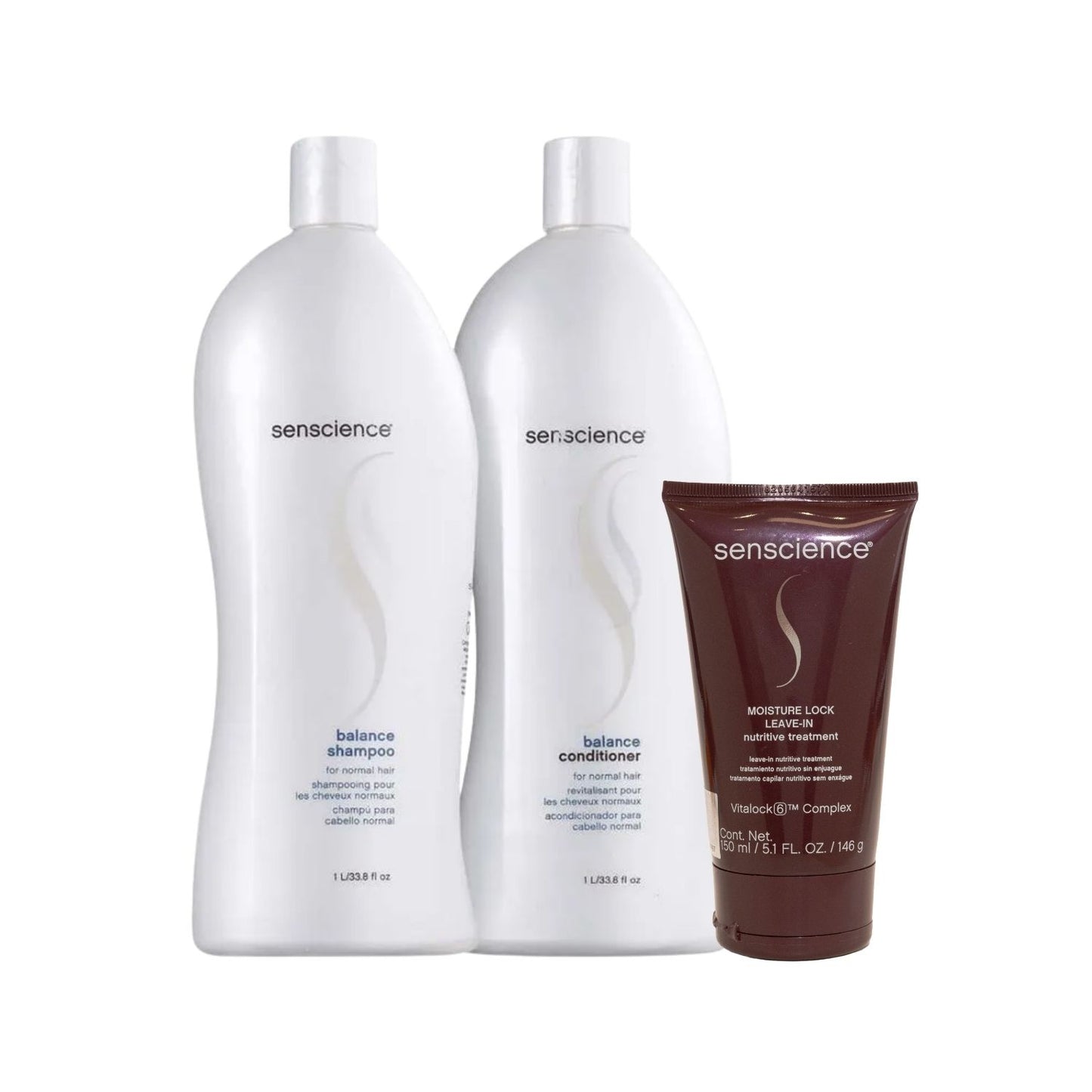 Kit Senscience Balance Shampoo + Condicionador 1 Litro + Moisture Lock 150 ml