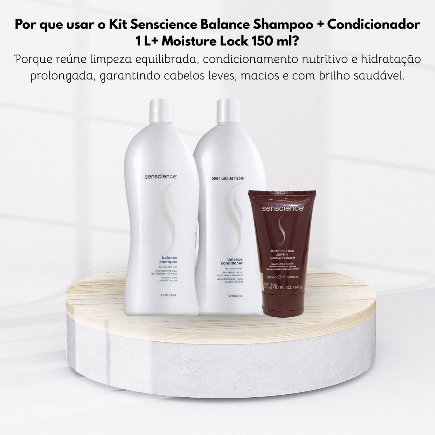 Kit Senscience Balance Shampoo + Condicionador 1 Litro + Moisture Lock 150 ml