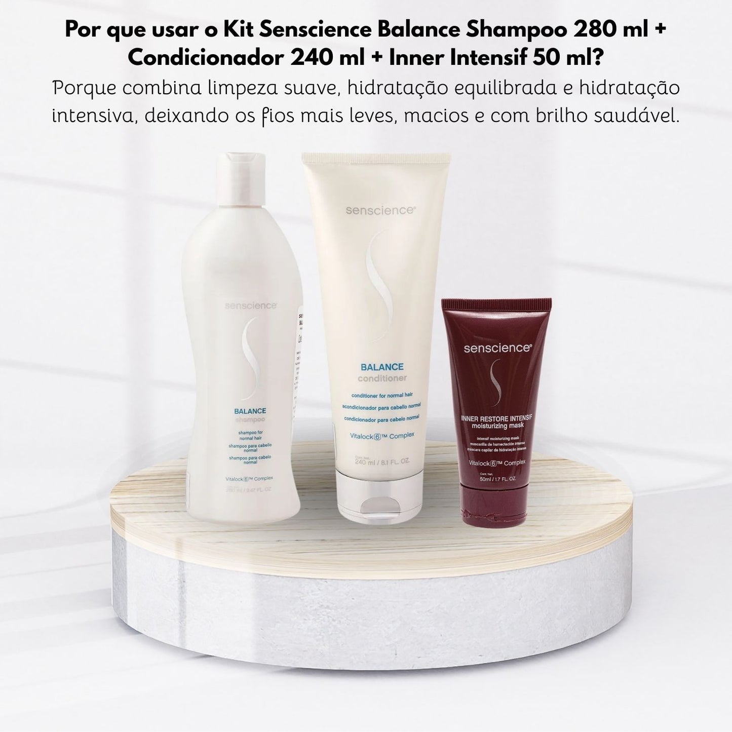 Kit Senscience Balance Shampoo 280 ml + Condicionador 240 ml + Inner Intensif 50 ml