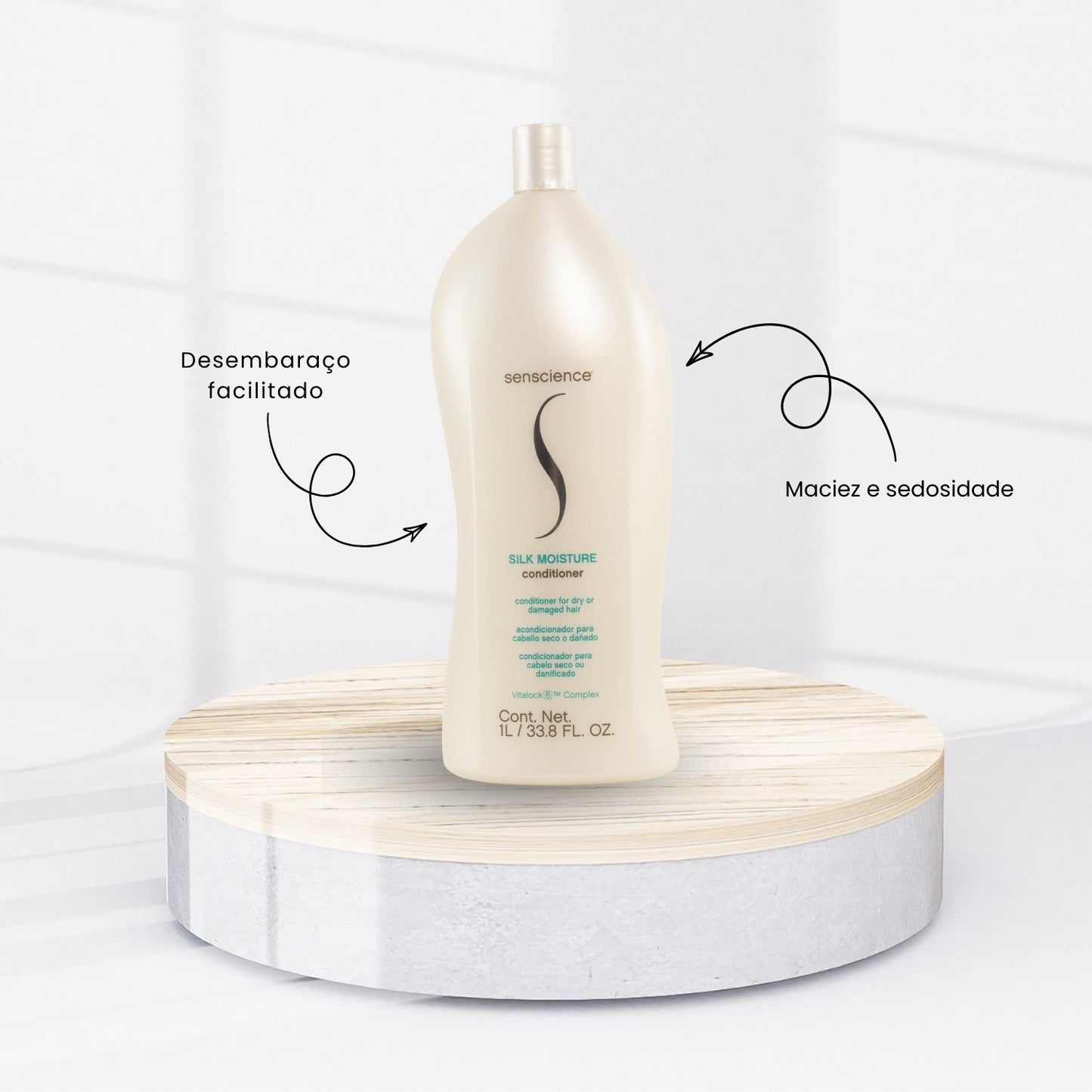 Kit Senscience Silk Moisture Shampoo + Condicionador 1 Litro + Inner Restore 200 ml