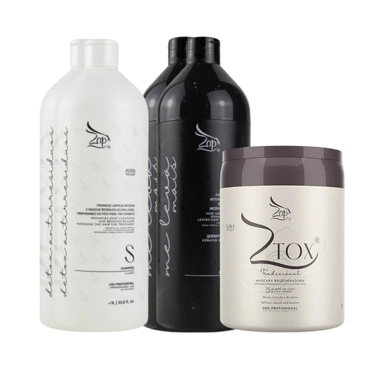 Kit Zap Me Leva+ 2 Shampoo e Máscara (2 x 1 Litro) e Ztox 950 g