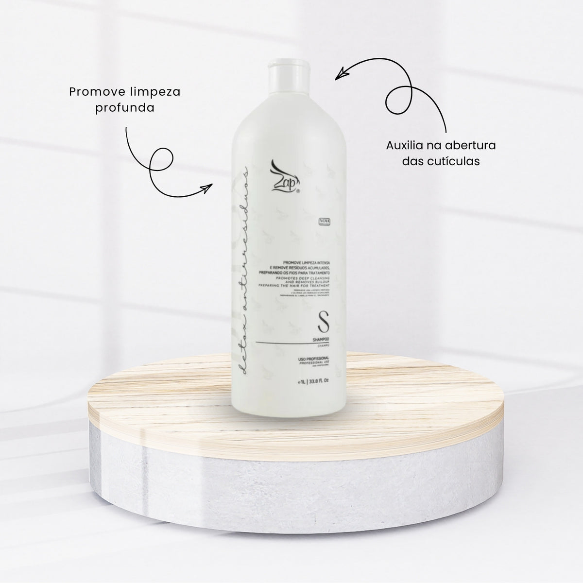 Kit Zap Me Leva+ 2 Shampoo e Máscara (2 x 1 Litro) e Ztox 950 g