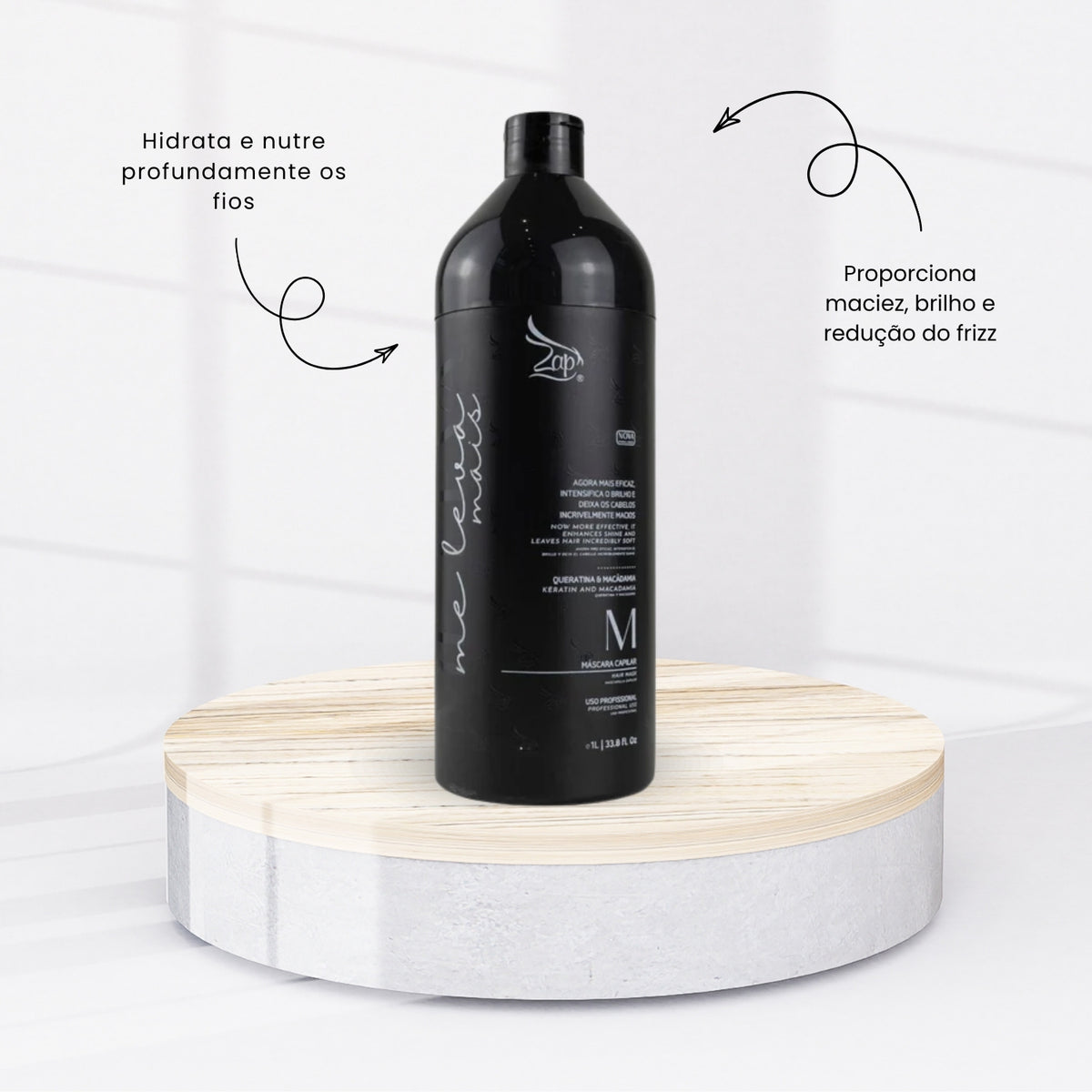 Kit Zap Me Leva+ 2 Shampoo e Máscara (2 x 1 Litro) e Ztox 950 g
