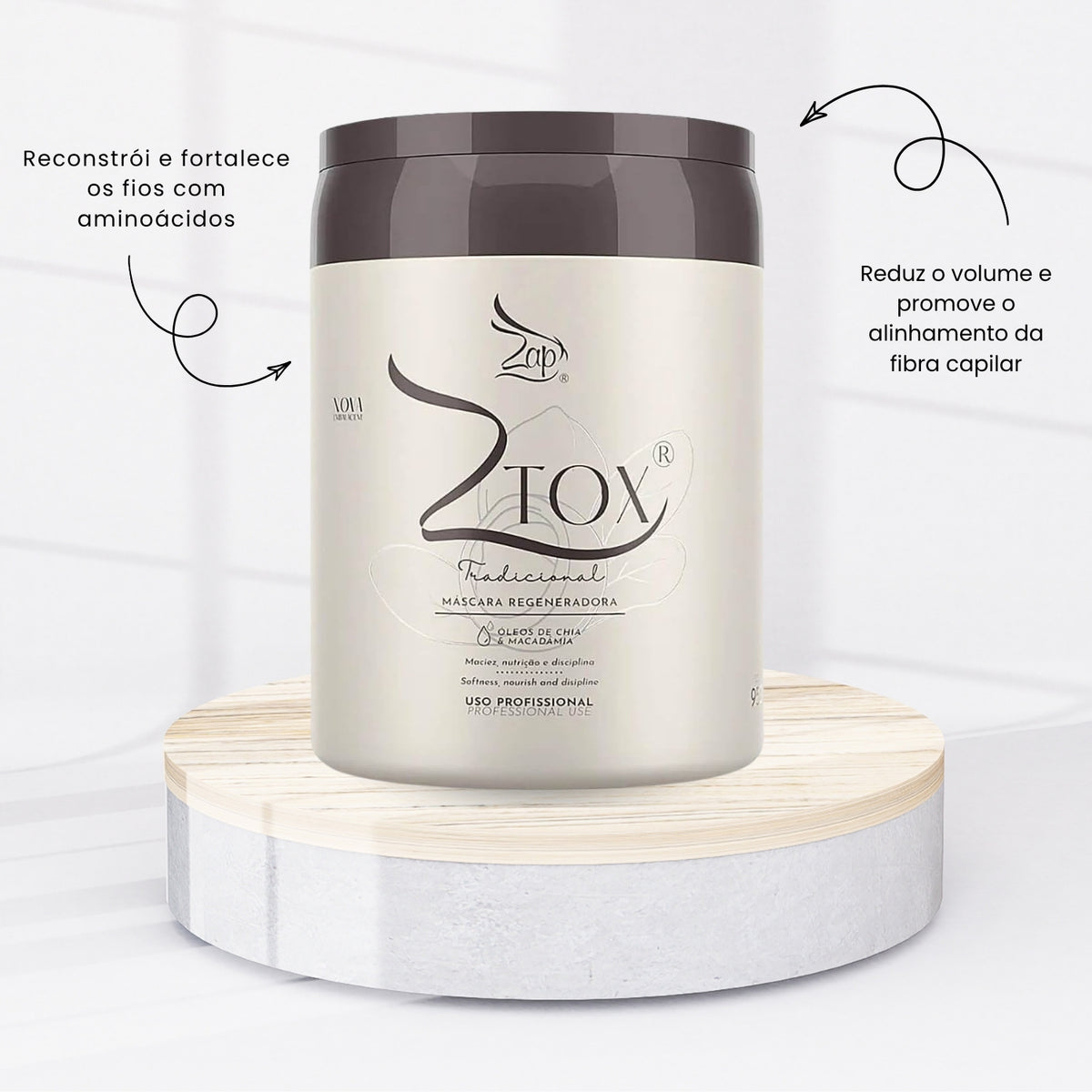 Kit Zap Me Leva+ 2 Shampoo e Máscara (2 x 1 Litro) e Ztox 950 g