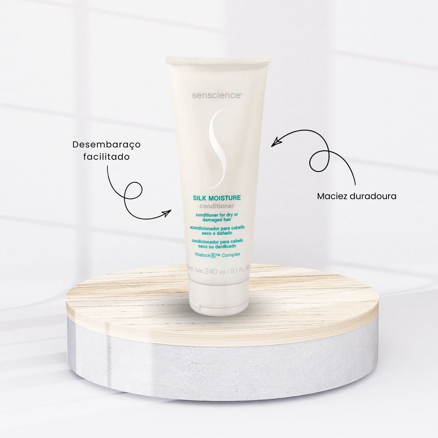 Kit Senscience Silk Moisture Shampoo 280 ml + Condicionador 240 ml + Moisture Lock 150 ml