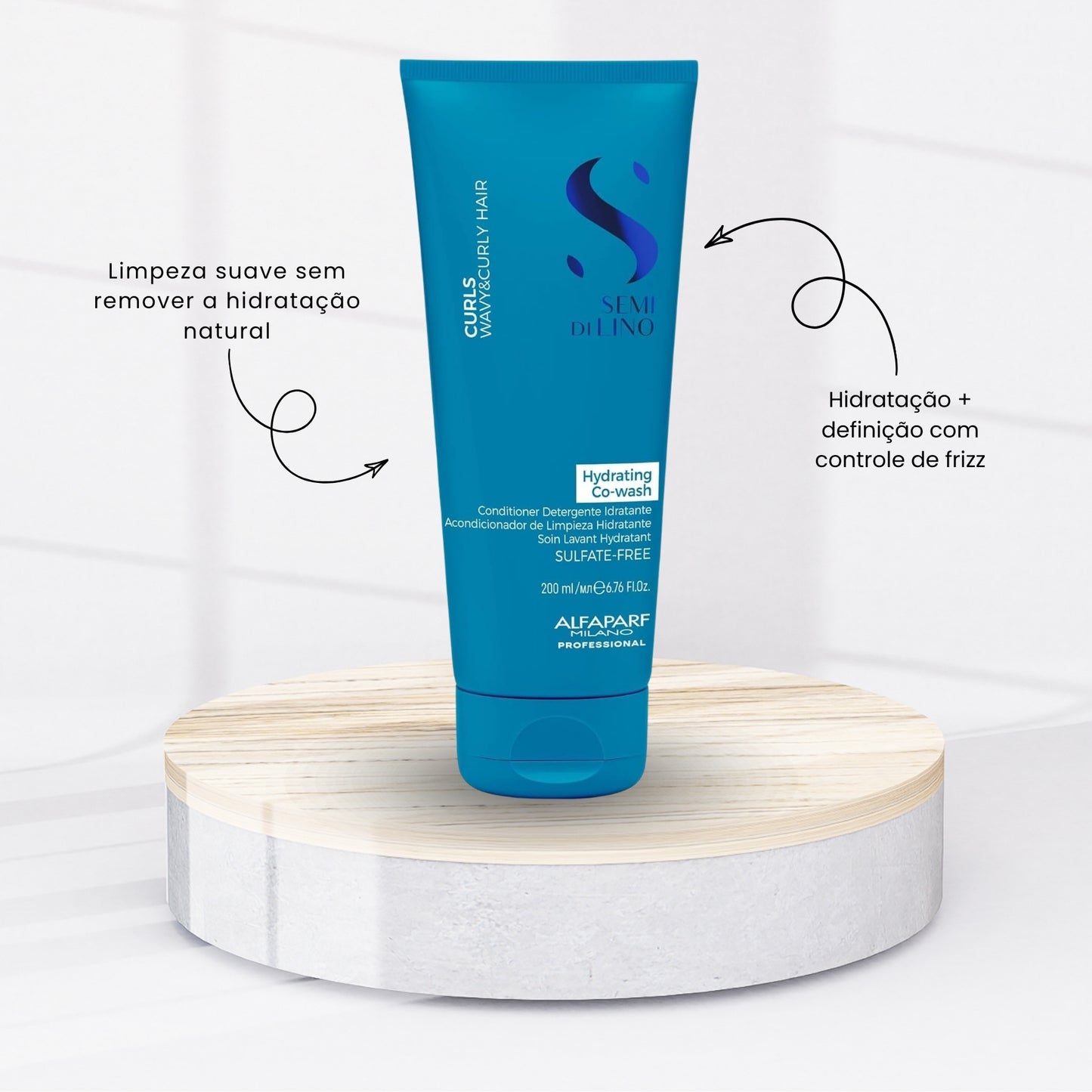 Condicionador Alfaparf Semi di Lino Curls Hydranting Co-Wash 200 ml