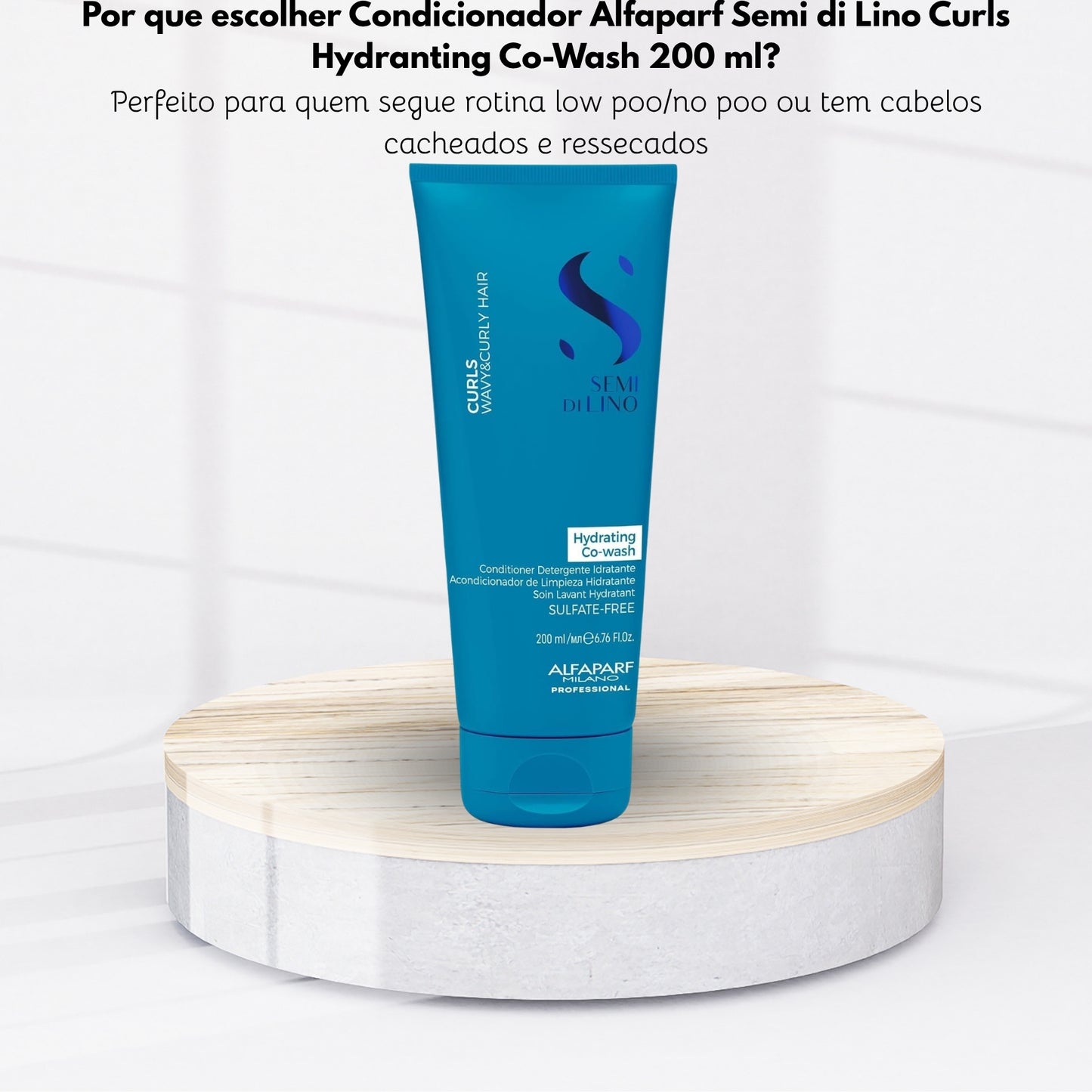 Condicionador Alfaparf Semi di Lino Curls Hydranting Co-Wash 200 ml