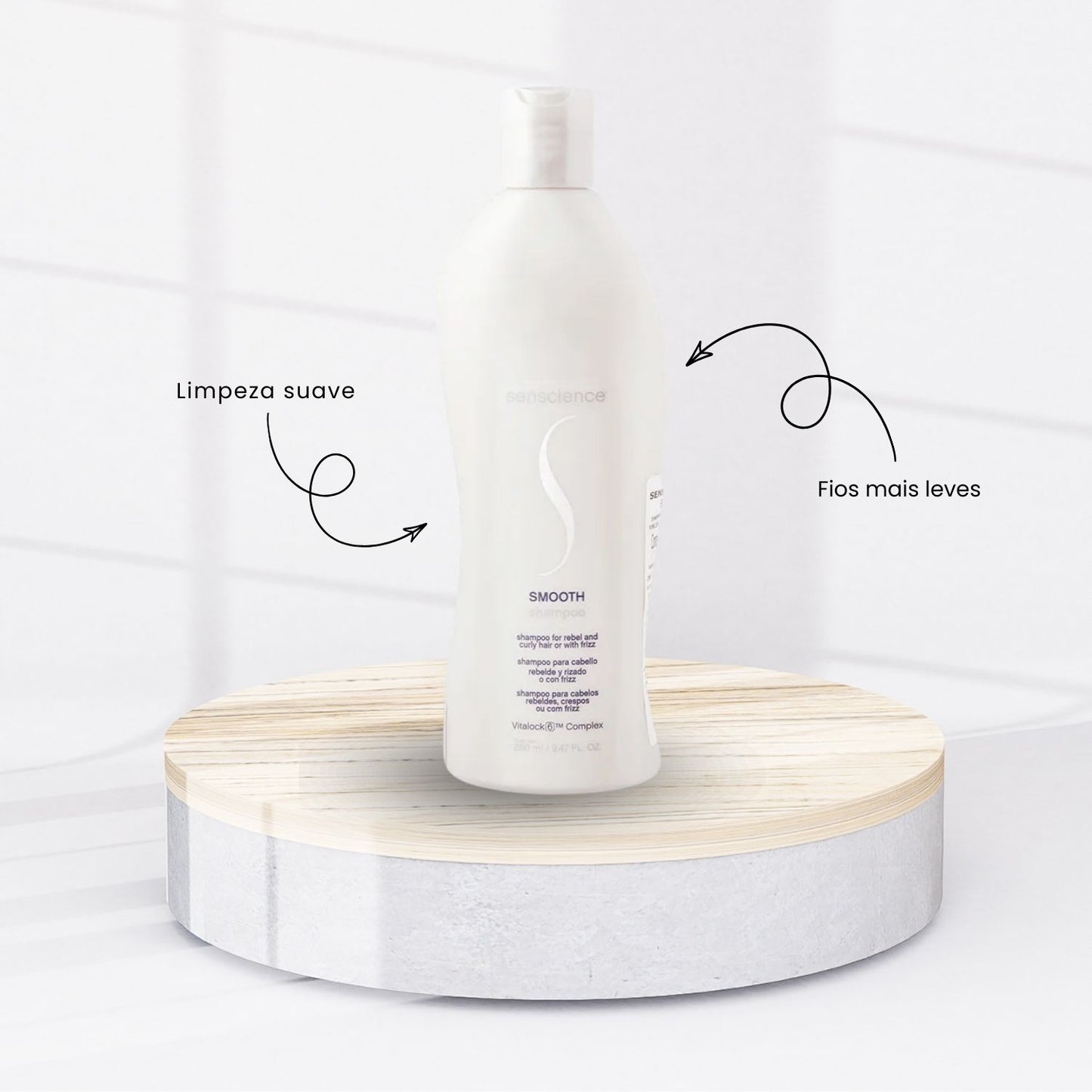 Kit Senscience Smooth Shampoo 280 ml + Condicionador 240 ml + Moisture Lock 150 ml