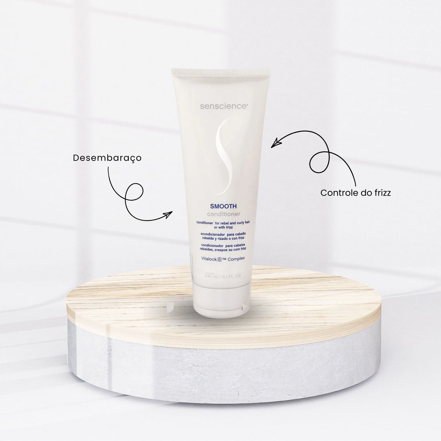 Kit Senscience Smooth Shampoo 280 ml + Condicionador 240 ml + Moisture Lock 150 ml