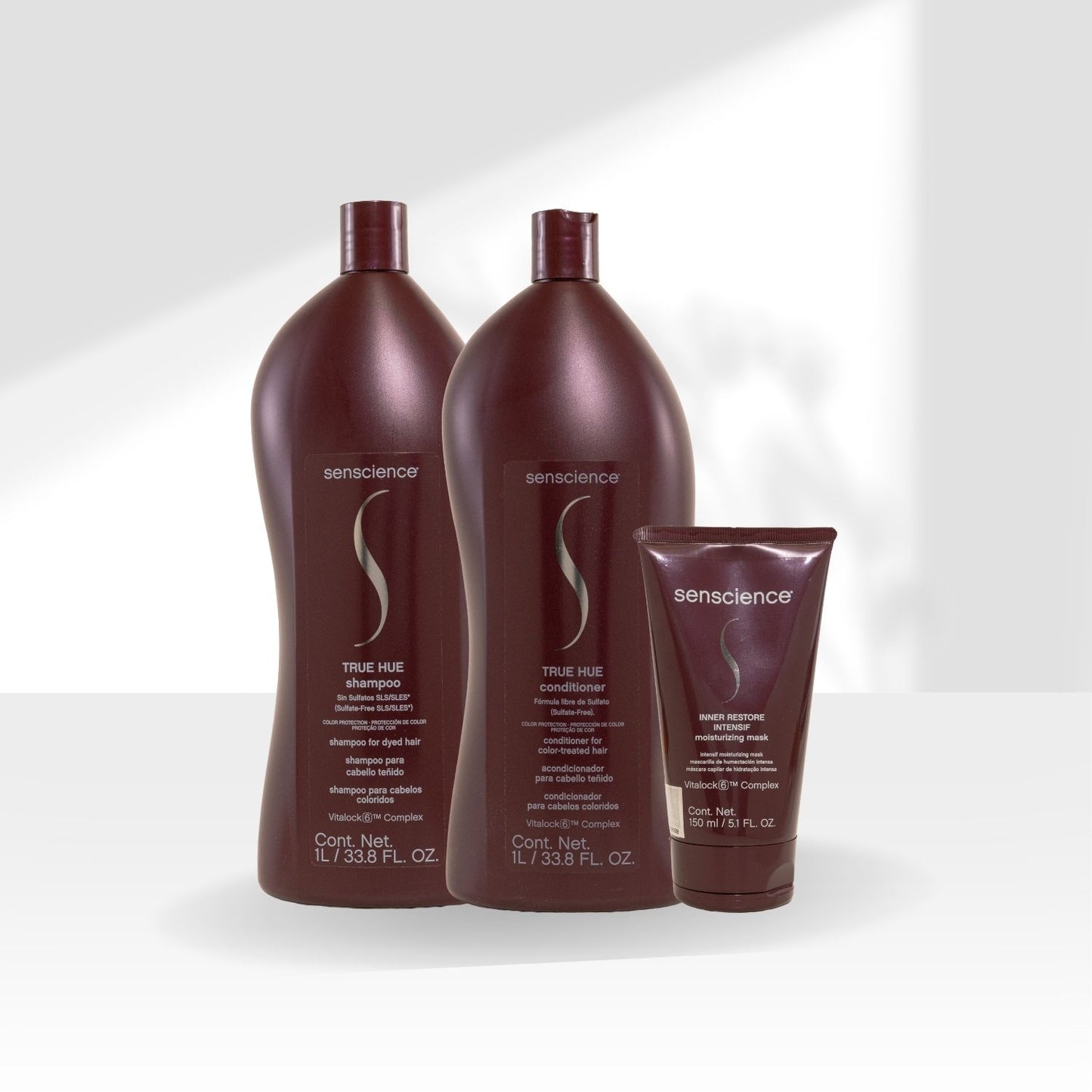 Kit Senscience True Hue Shampoo + Condicionador 1 Litro + Máscara Inner Restore Intensif 150 ml
