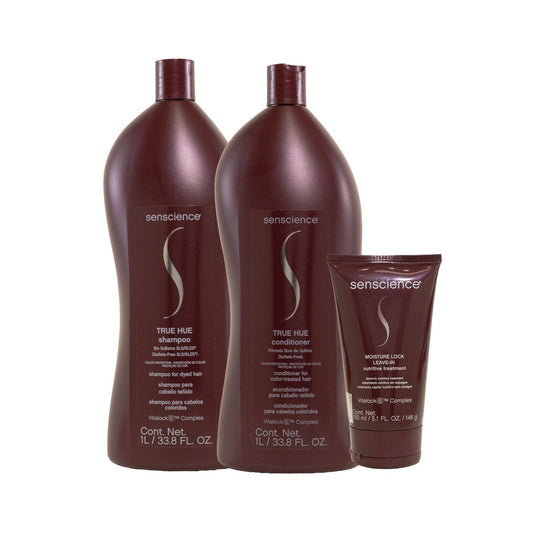 Kit Senscience True Hue Shampoo + Condicionador 1 Litro + Máscara Moisture Lock 150 ml