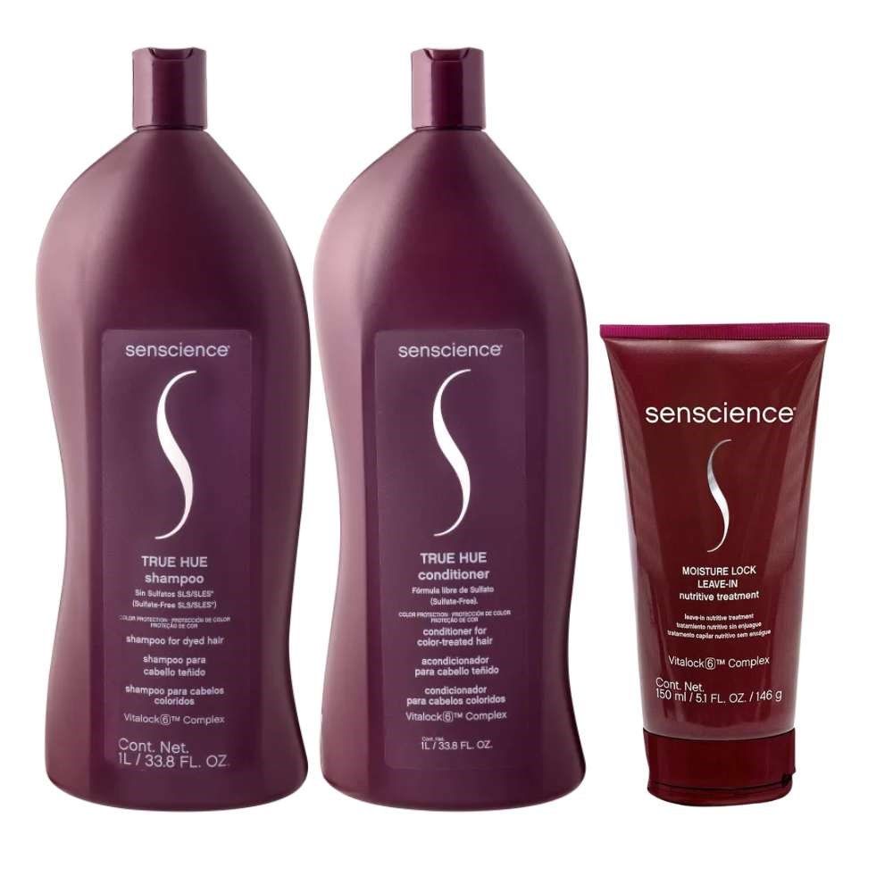 Kit Senscience True Hue Shampoo + Condicionador 1 Litro + Máscara Moisture Lock 150 ml
