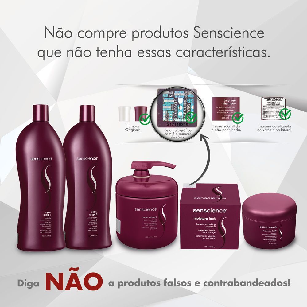 Kit Senscience True Hue Shampoo + Condicionador 1 Litro + Máscara Moisture Lock 150 ml