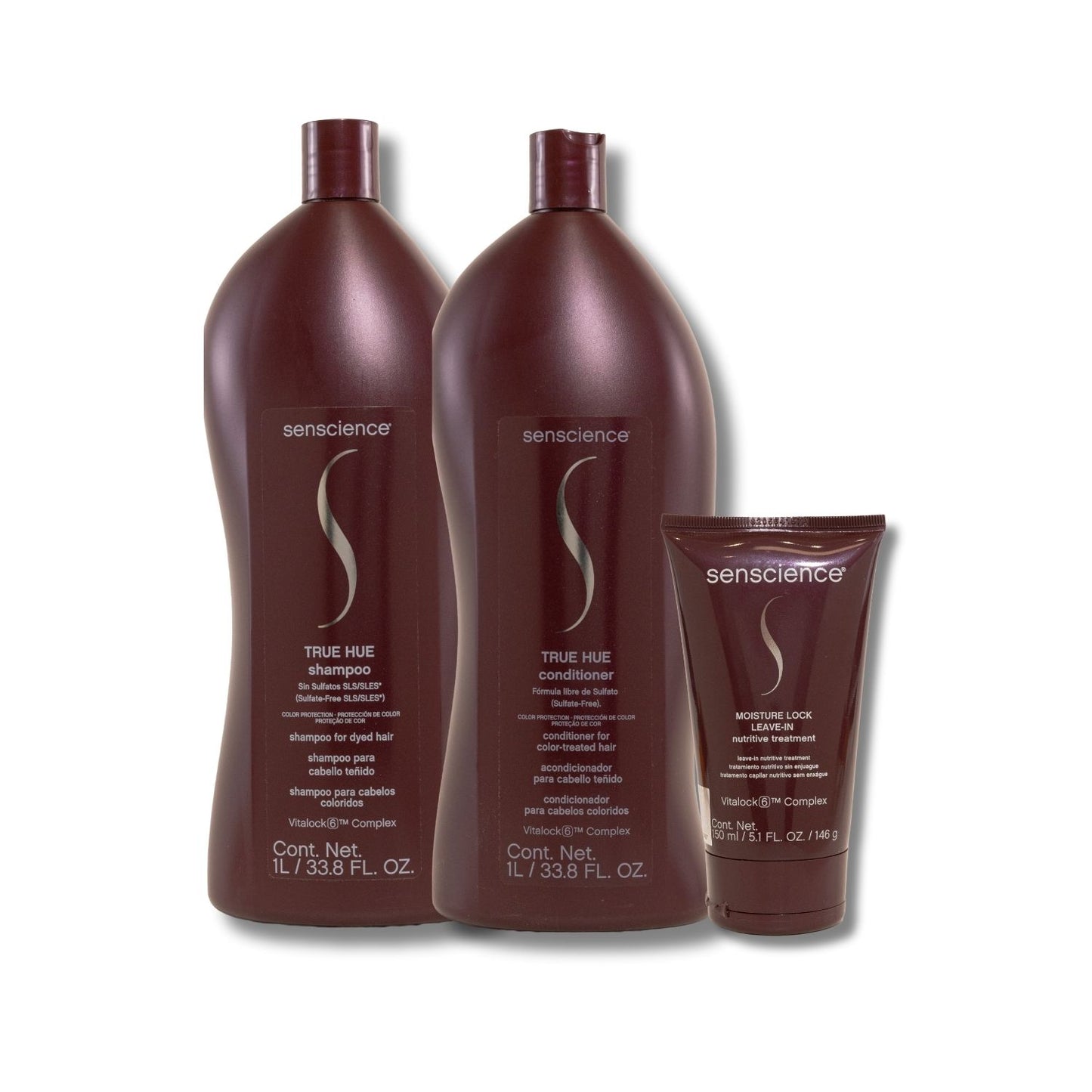 Kit Senscience True Hue Shampoo + Condicionador 1 Litro + Máscara Moisture Lock 150 ml