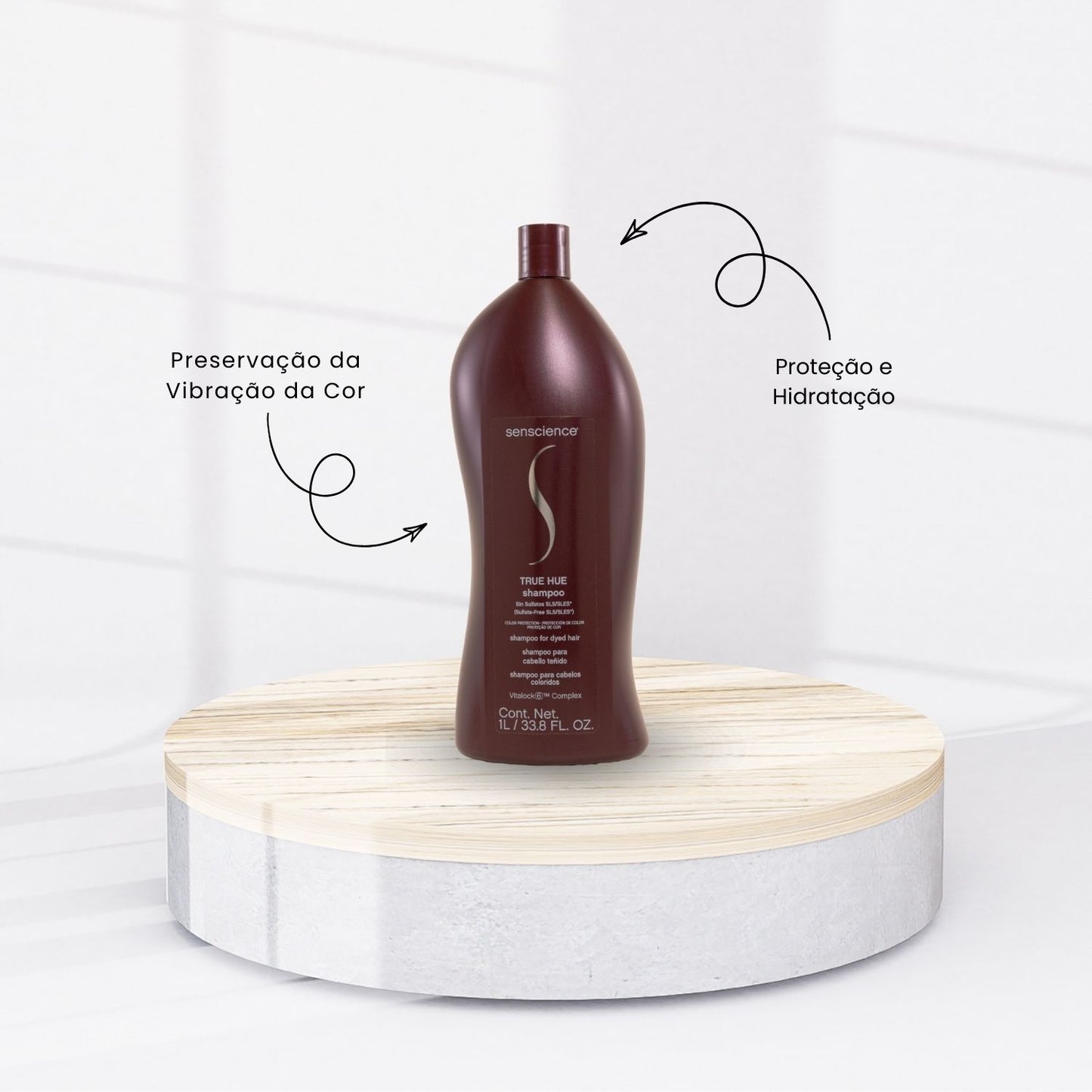 Kit Senscience True Hue Shampoo + Condicionador 1 Litro + Máscara Moisture Lock 150 ml + Color Protecting Cápsulas 26,9 ml