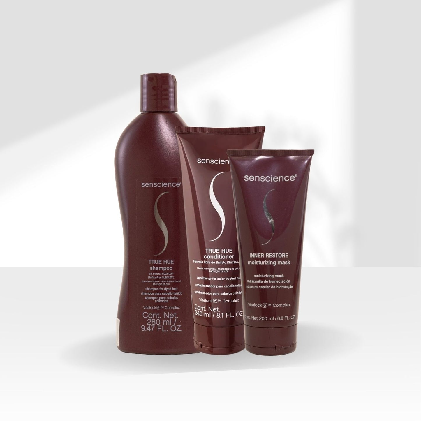 Kit Senscience True Hue Shampoo 280 ml + Condicionador 240 ml + Máscara Inner Restore 200 ml