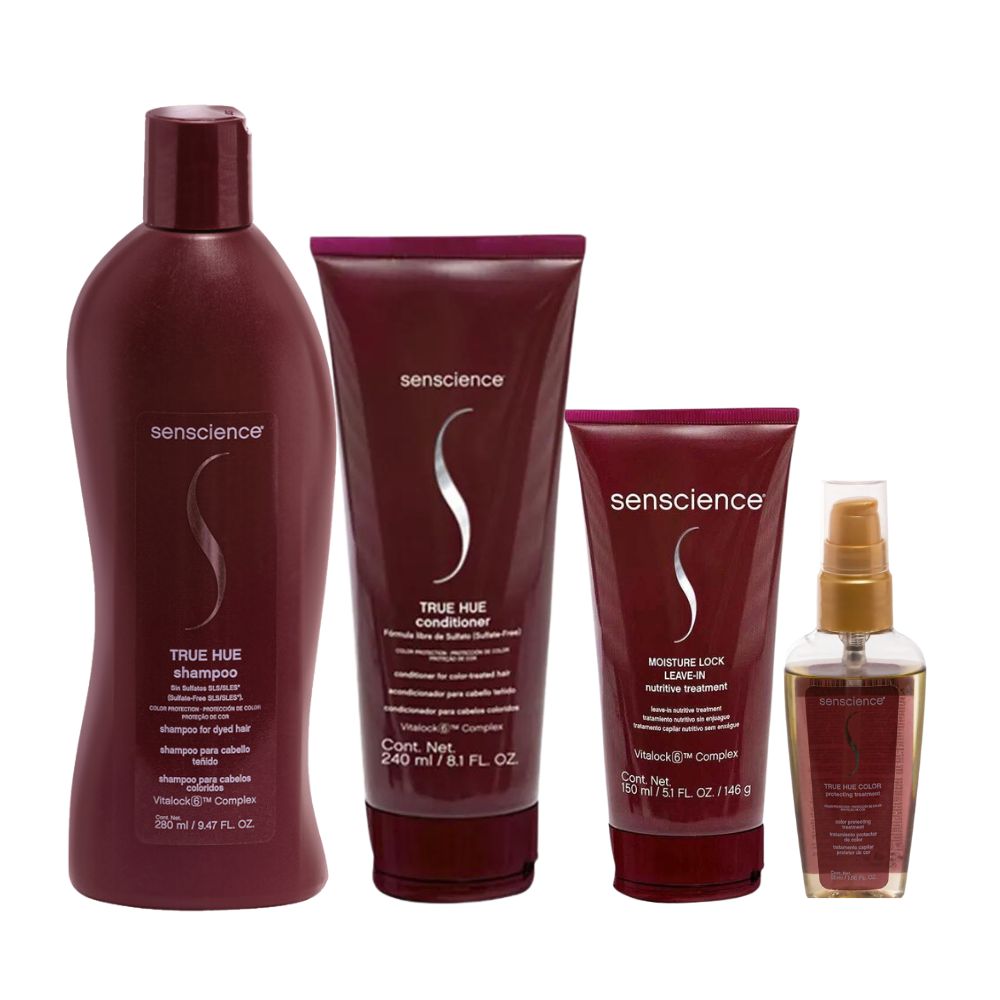 Kit Senscience True Hue Shampoo 280 ml + Condicionador 240 ml + Moisture Lock Leave-in 150 ml + Color Protecting 55 ml