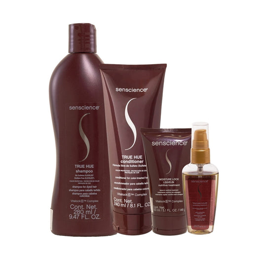 Kit Senscience True Hue Shampoo 280 ml + Condicionador 240 ml + Moisture Lock Leave-in 150 ml + Color Protecting 55 ml