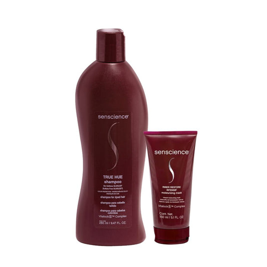 Kit Senscience True Hue Shampoo 280 ml + Máscara Inner Restore Intensif Moisturizing 150 ml