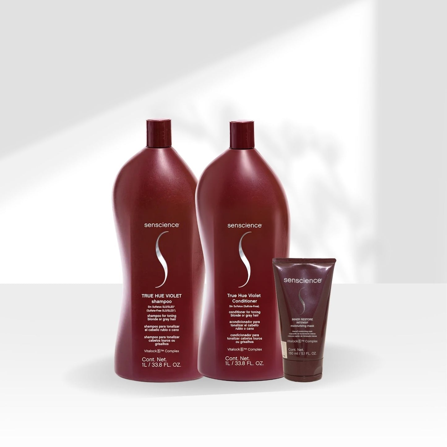 Kit Senscience True Hue Violet Shampoo + Condicionador 1 Litro + Inner Restore Intensif 150 ml