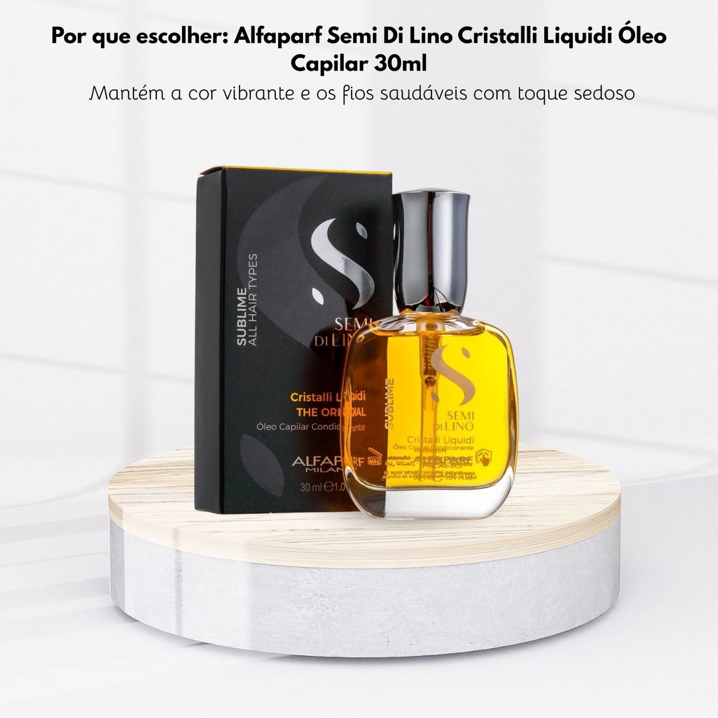 Oleo Alfaparf Semi Di Lino Cristalli Liquidi Oleo Reparador de Pontas 30 ml