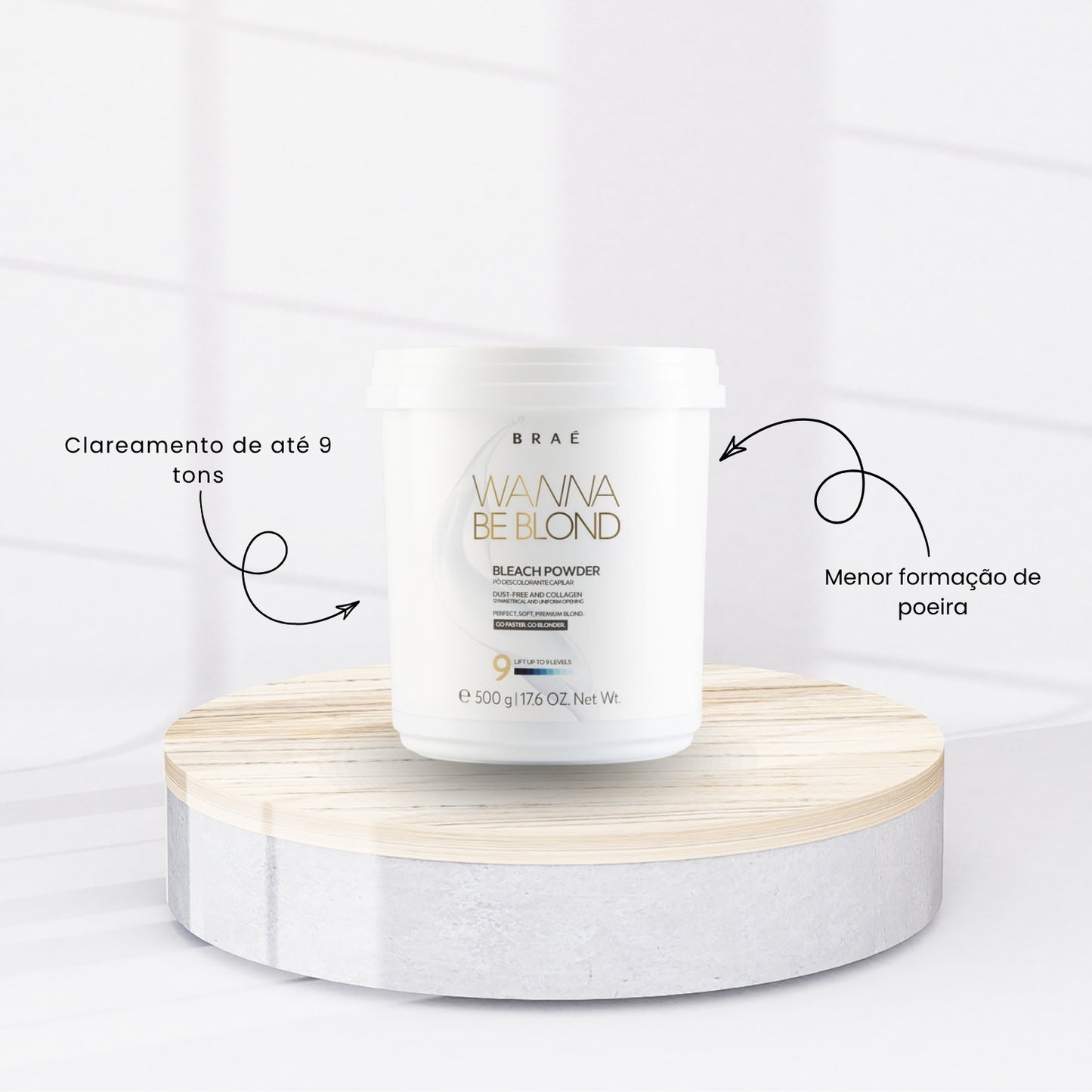 Kit Braé Wanna Be Blond Pó Descolorante 500 g + Oxidante 20 Vol. 900 ml