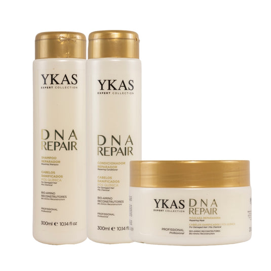 Kit Ykas Dna Repair Shampoo + Condicionador 300 ml + Máscara 250 g
