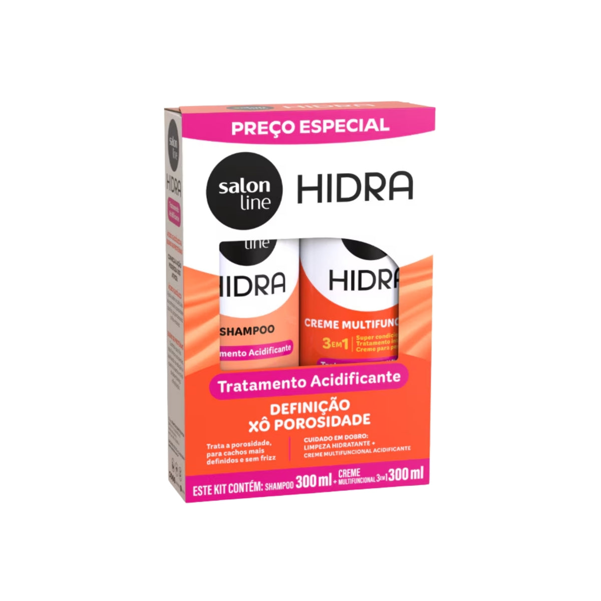 Kit Salon Line Shampoo e Creme  Hidra Acidificante Xô Porosidade