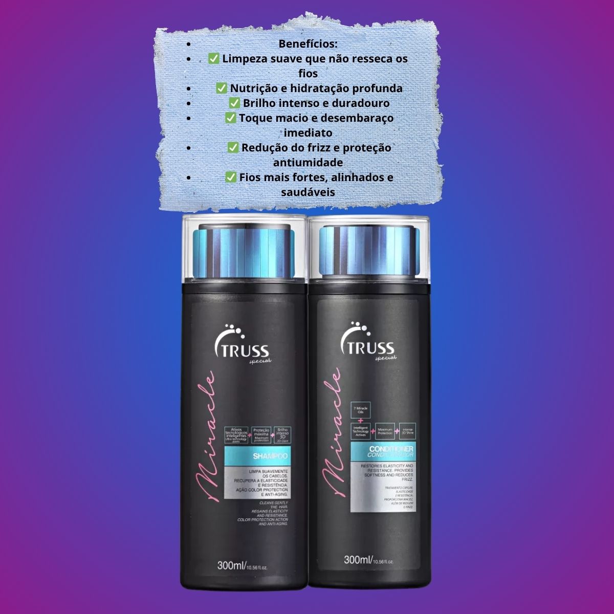 Kit Truss Miracle Shampoo 300 ml + Condicionador 300 ml