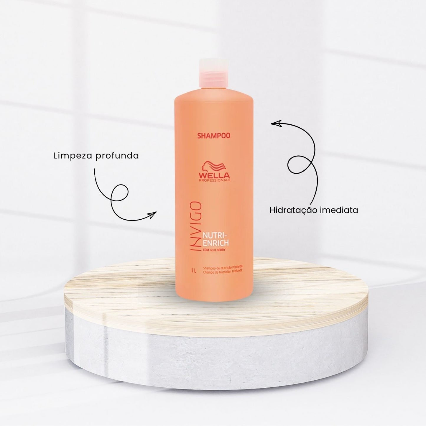 Kit Wella Invigo Nutri-Enrich Shampoo 1 Litro + Máscara 500 g + Válvula