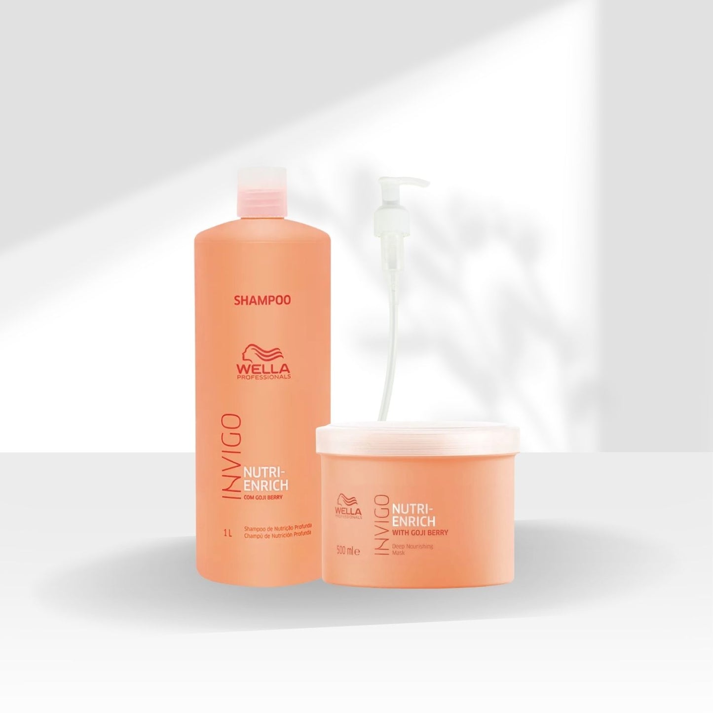 Kit Wella Invigo Nutri-Enrich Shampoo 1 Litro + Máscara 500 g + Válvula