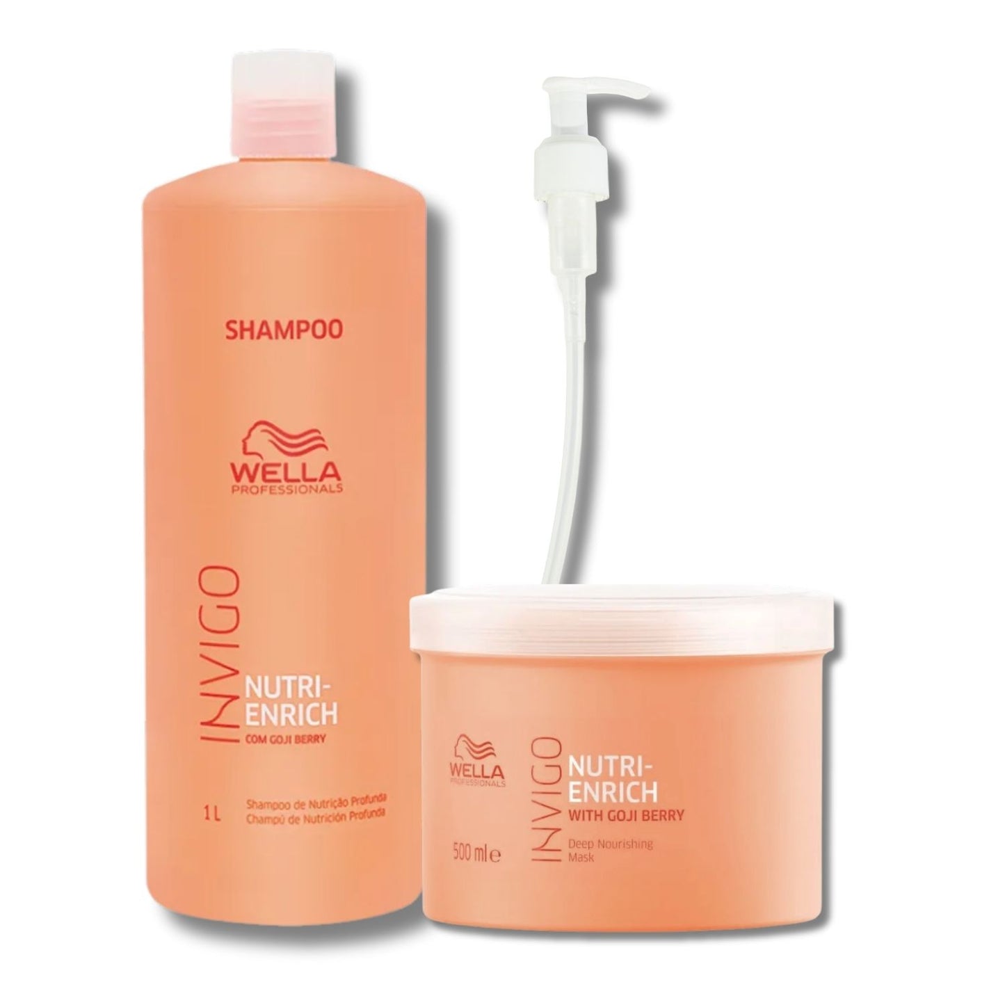 Kit Wella Invigo Nutri-Enrich Shampoo 1 Litro + Máscara 500 g + Válvula