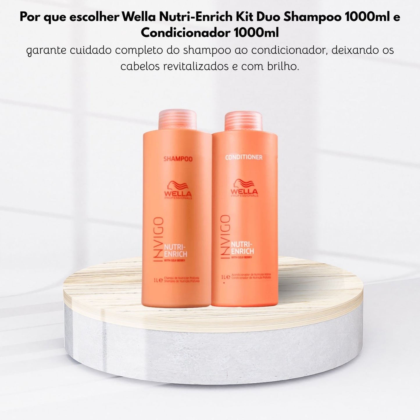 Kit Wella Nutri-Enrich Duo Shampoo 1 Litro e Condicionador 1 Litro
