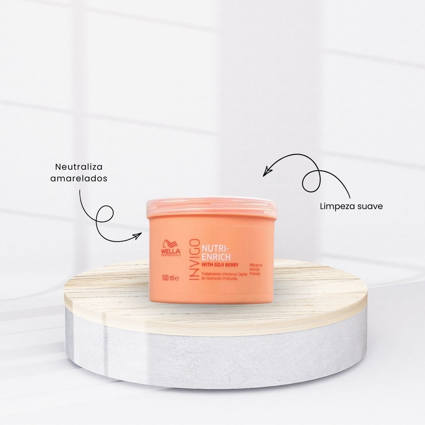 Kit Wella Nutri-Enrich Máscara 500 ml + Shampoo Blonde Recharge 1 Litro