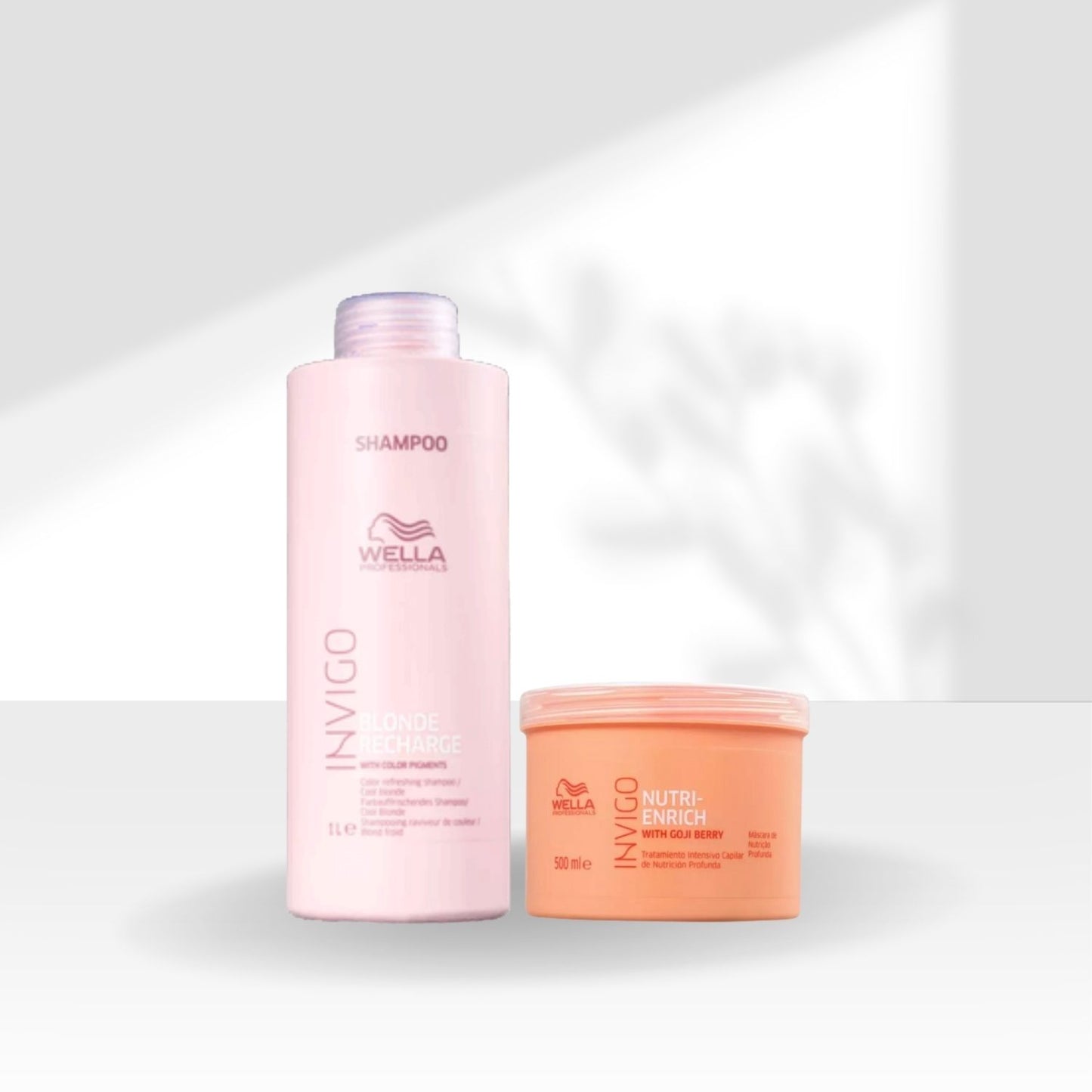Kit Wella Nutri-Enrich Máscara 500 ml + Shampoo Blonde Recharge 1 Litro